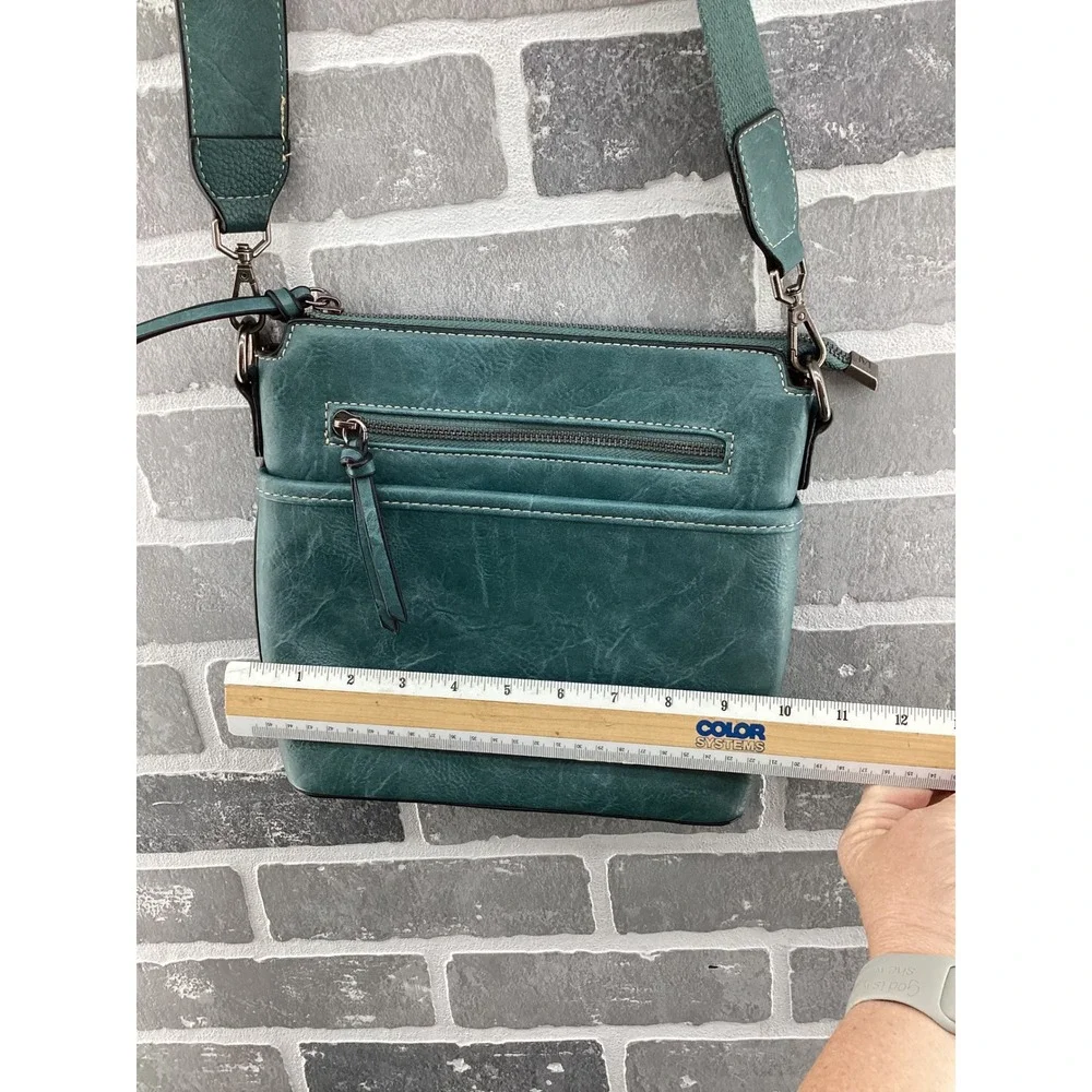 Montana West Select Teal Crossbody Bag Faux Leather Adjustable Strap Pocket